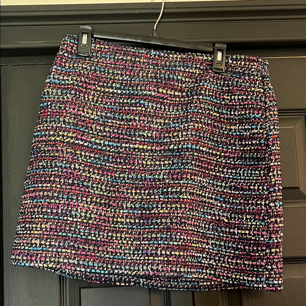 LOFT Colorful Tweed Mini Skirt NWT
